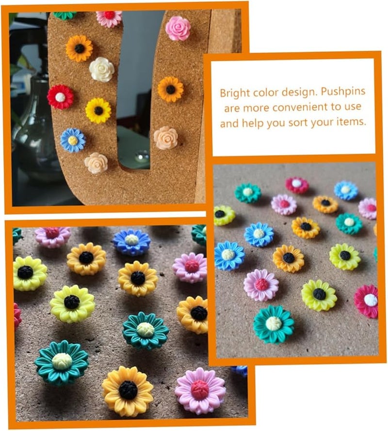 VILLCASE 20pcs Sunflower Push Pins for Bulletin Boards Cork Strips Home Office DIY Craft - Image 5