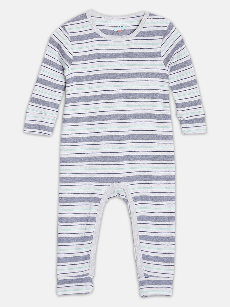 Broon Infant Boys White and Grey Printed Organic Cotton Sleepsuit Pack of 2 - Image 3