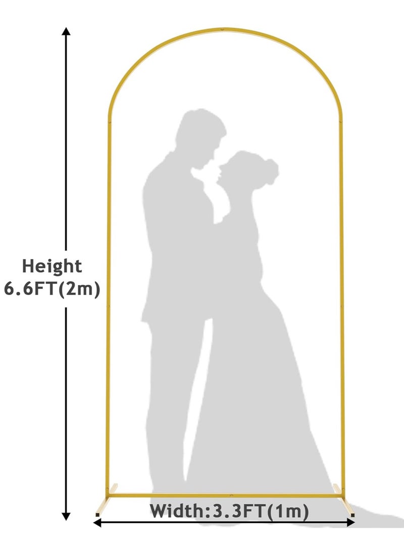 Jorunb 6.6 FT Wedding Arch Backdrop Stand Gold Metal Backdrop Stand for Wedding Ceremony Birthday Party Bridal Baby Shower Photo Booth Garden Floral Balloon Arch Decoration  - Image 2