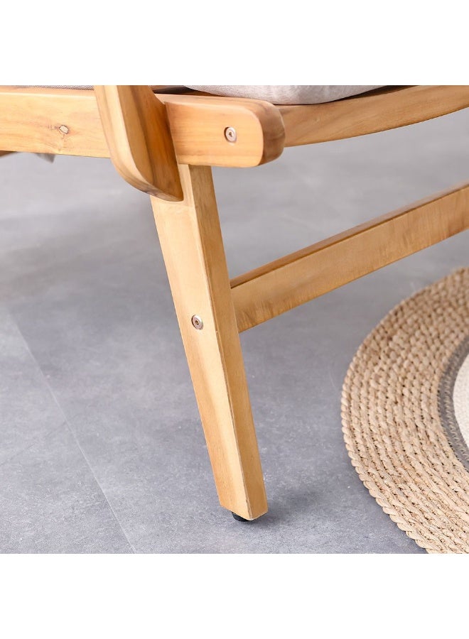 DANUBE HOME طقم شرفة خشبي ترافيس 2+1، أثاث فناء خارجي مع 2 كرسي وطاولة قهوة، طقم شرفة خشبي متين للحديقة، التراس والفناء الخلفي – بني - Image 3