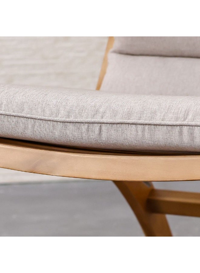 DANUBE HOME طقم شرفة خشبي ترافيس 2+1، أثاث فناء خارجي مع 2 كرسي وطاولة قهوة، طقم شرفة خشبي متين للحديقة، التراس والفناء الخلفي – بني - Image 5