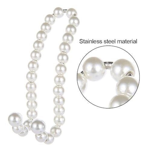 MiOYOOW 2Pcs Car Seat Headrest Hooks Pearl Car Hangers Organizer Portable Headrest Hanger Interior Accessories for Purses Grocery Bag - Image 3
