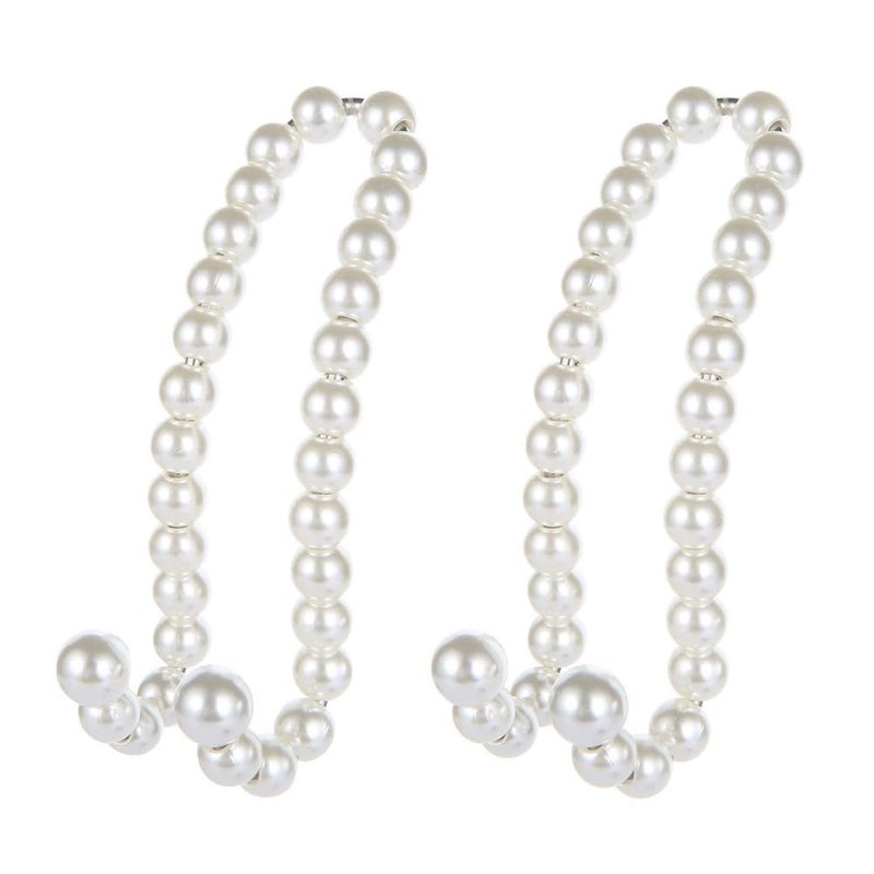 MiOYOOW 2Pcs Car Seat Headrest Hooks Pearl Car Hangers Organizer Portable Headrest Hanger Interior Accessories for Purses Grocery Bag - Image 2