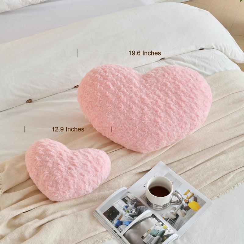 ZCNYCLAM Heart Pillow, Soft Heart Shaped Pillow with Room Decorative Throw Pillows for Bed Couch Chair Sofa, Heart Shaped Cute Throw Pillow Cushion for Bedroom Living Room (Pink, Mini 12.9" x 9.8") - Image 4