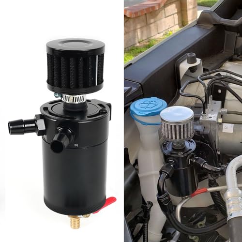 BARTOO Universal Oil Catch Can Tank 2 Port Oil Catch Can Billet aluminum Car Engine oil catch can kit With Breather Filter Reservoir Oil Separator - Image 5