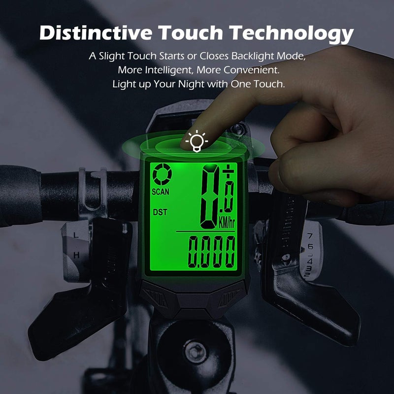 PRUNUS Bike Speedometer and Odometer Wireless Waterproof Bicycle Computer with Touch Sensor Switch, Big Digital LCD Screen, Automatic Wake-up for Outdoor MTB Road Cycling and Fitness… - Image 3