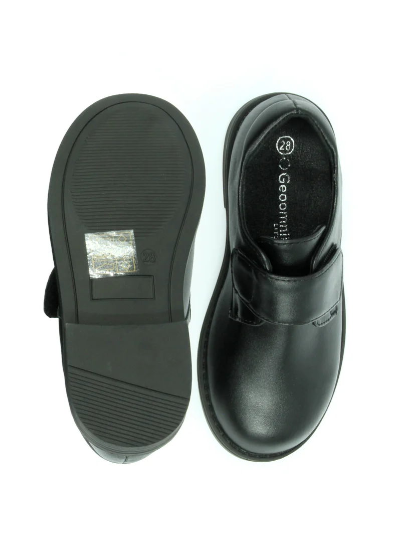 Geoomnii Boys School Shoes – Durable Black Formal Uniform Footwear for Kids | Anti-Slip Sole, Cushioned Insole, Easy Closure | Ideal for Daily Use & School Activities