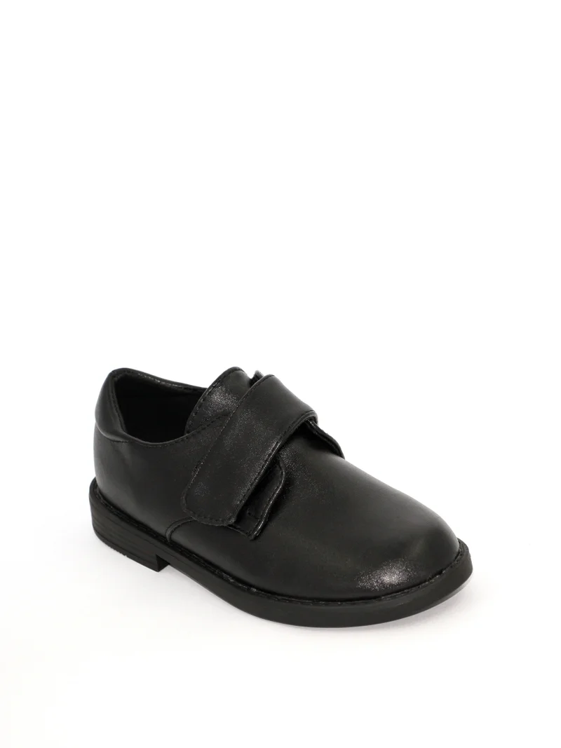 Geoomnii Boys School Shoes – Durable Black Formal Uniform Footwear for Kids | Anti-Slip Sole, Cushioned Insole, Easy Closure | Ideal for Daily Use & School Activities