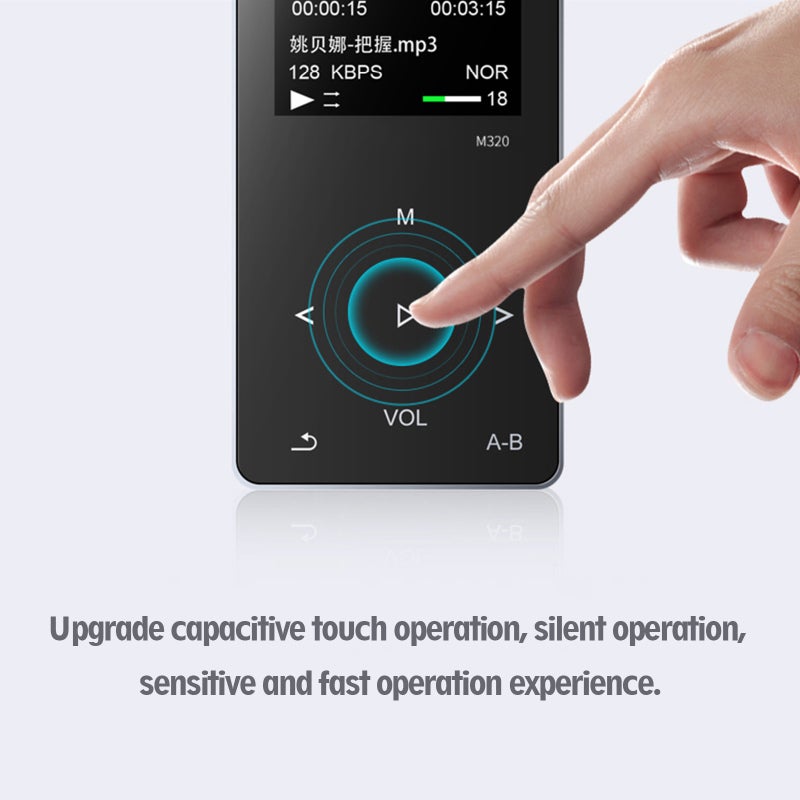 Mahdi Bluetooth MP3 Player 8GB Zinc Alloy Mini 3.5-Inch IPS TFT Screen Silver - BT5.0 Touch Key with E-Book FM Recorder for Music Lovers - Image 4