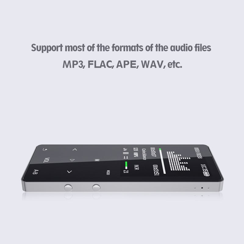 Mahdi Bluetooth MP3 Player 8GB Zinc Alloy Mini 3.5-Inch IPS TFT Screen Silver - BT5.0 Touch Key with E-Book FM Recorder for Music Lovers - Image 3