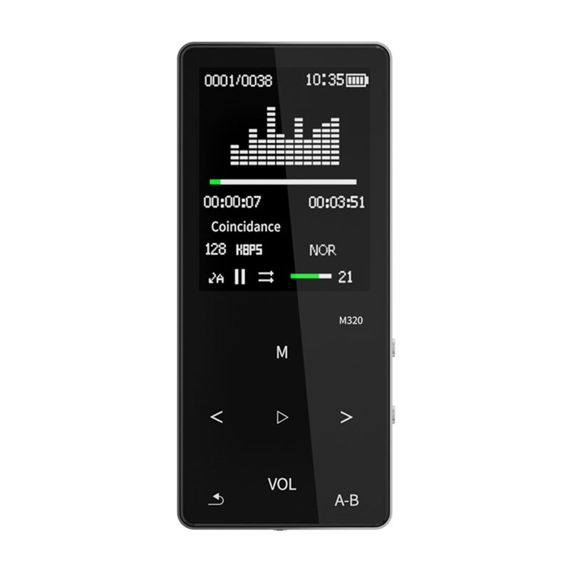 Mahdi Bluetooth MP3 Player 8GB Zinc Alloy Mini 3.5-Inch IPS TFT Screen Silver - BT5.0 Touch Key with E-Book FM Recorder for Music Lovers - Image 1