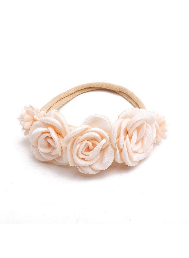 mligril Baby Girl Nylon Headbands Flower Hair Bows Accessories-Elastic Hair Band Crown Handmade FLoral Wraps Birthday Gifts for Girls Newborn Infant Toddler 3Pcs - Image 5