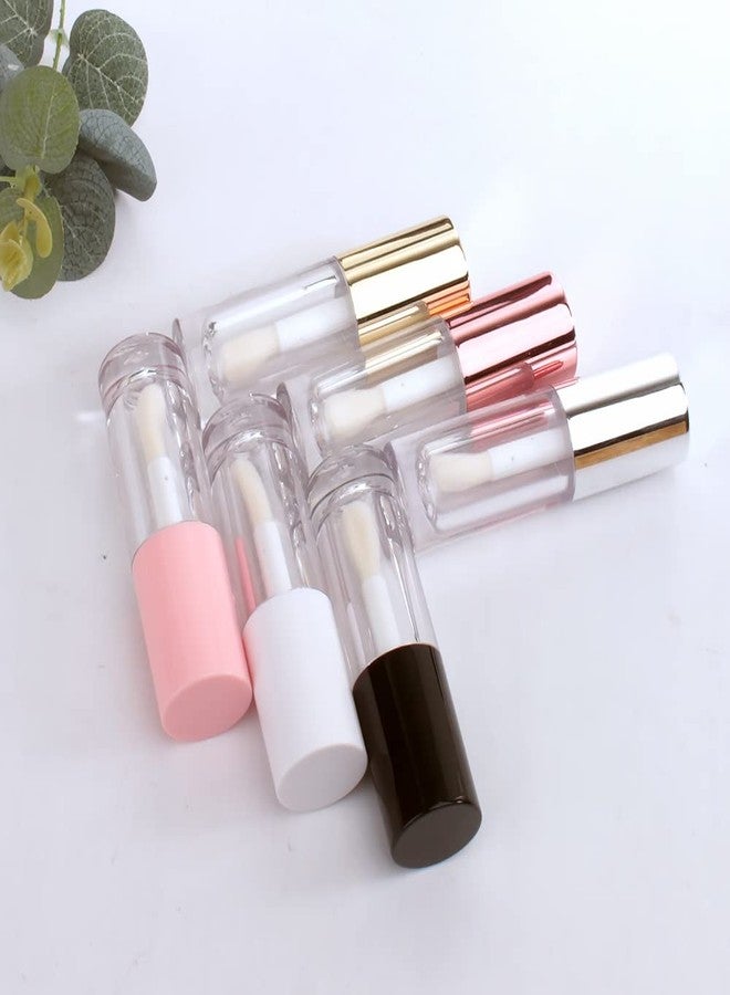 COSIDEA 14pcs Empty 6ml big doe foot wand Chunky lip gloss tubes for DIY lipgloss,Pink round lipgloss containers tubes with thick wand (Rose gold) - Image 2