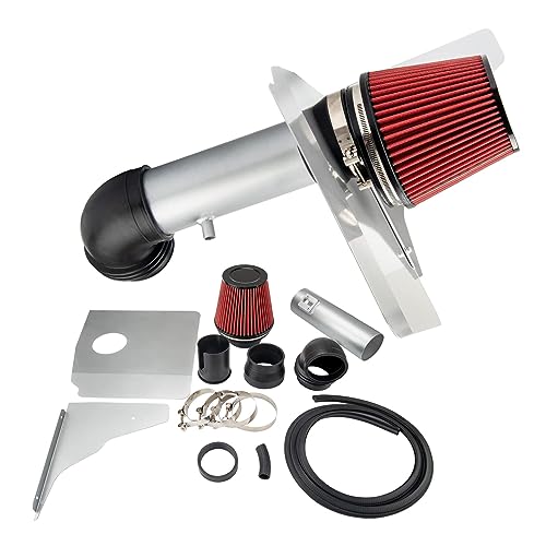 ZonCar Cold Air Intake System 3.5" High Flow Inlet for CAMARO V6 3.6L 2012 2013 2014 2015 Silver - Image 1