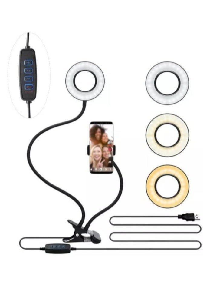 ELTRAZONE - Professional Live stream Selfie Ring Light with mobile Phone Holder Stand for Live Stream Makeup ,3-Light Mode, 10-Level Brightness & More Compatible with Universal Phone - Image 1