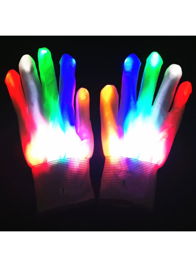 Loquat High-brightness Rainbow Led Gloves  Gifts Style Performance Props Ultra-bright Glowing Gloves Toy-Color:Black And White 7 Colored Lights Gloves - Image 3