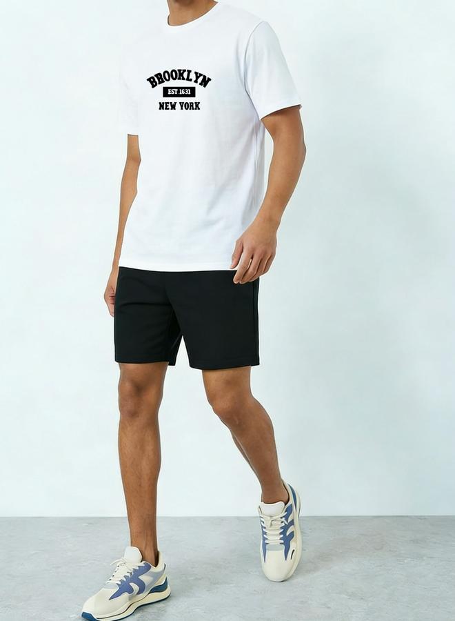 Take Two men's graphic print round neck short sleeve T-shirt with shorts set - Image 1