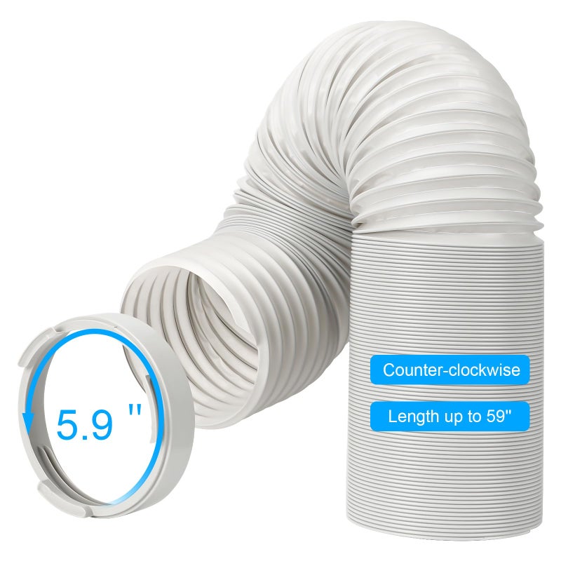 Portable Air Conditioner Hose Kit AC Hose with Adapter 59 Dia 59 Length Flexible Exhaust Hose and AC Unit Tube Connector for Portable Air Conditioner Vent