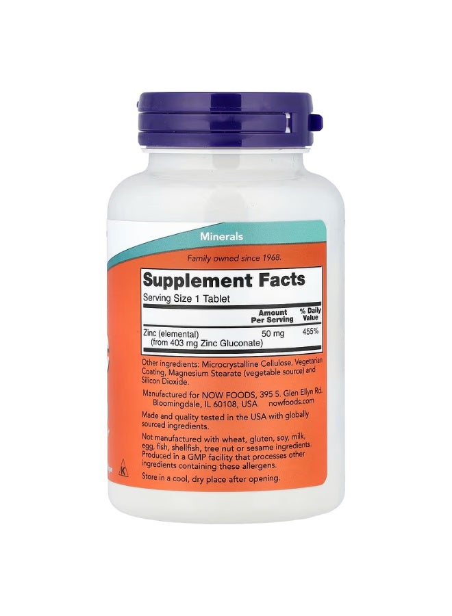 Now Zinc Gluconate 50 Mg Tab 250'S - Image 1