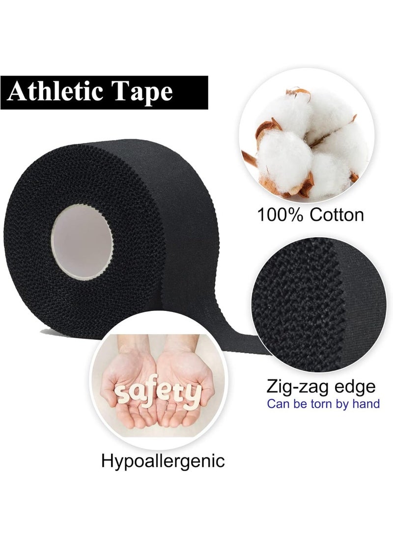 Cuken 3-Roll Zinc Oxide Tape, 2.5cm x 10m Breathable Athletic Strapping Tape, Latex Free Cotton Sports Tape, Wrist Finger Strapping Tape, Rigid Joint Protection for Baseball Tennis Gym Workout, Black - Image 2