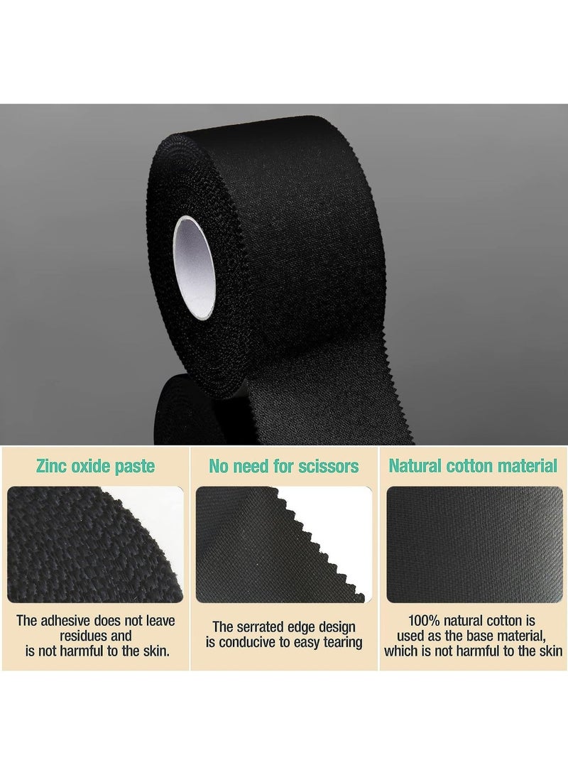 Cuken 3-Roll Zinc Oxide Tape, 2.5cm x 10m Breathable Athletic Strapping Tape, Latex Free Cotton Sports Tape, Wrist Finger Strapping Tape, Rigid Joint Protection for Baseball Tennis Gym Workout, Black - Image 5