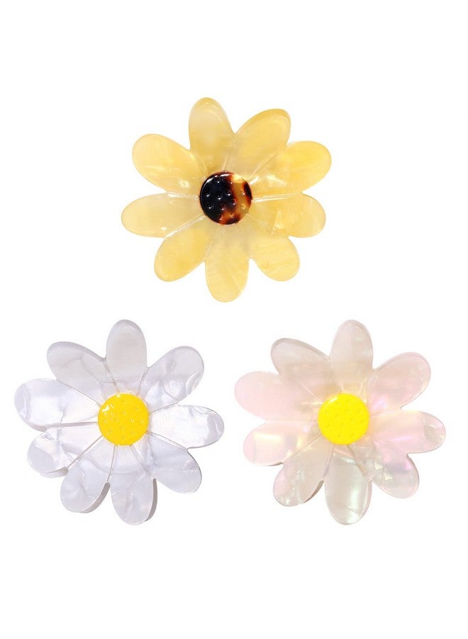 3 Pack Flower Hair Claw Clips For Women Big Cute Daisy Hair Clips 90S Flower Claw Clip Hair Barrettes