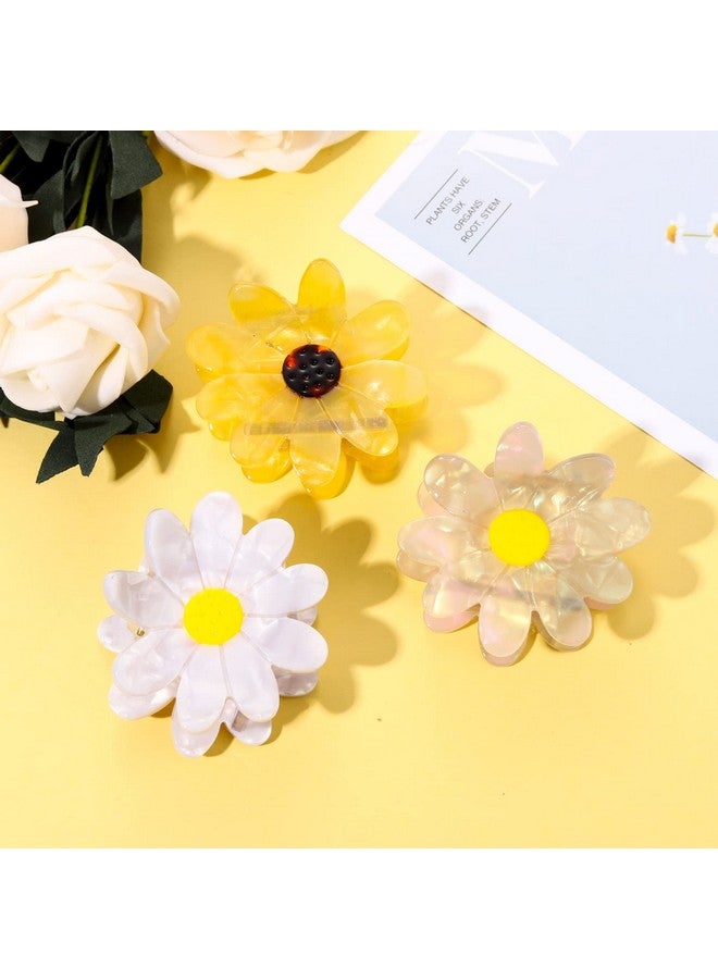 3 Pack Flower Hair Claw Clips For Women Big Cute Daisy Hair Clips 90S Flower Claw Clip Hair Barrettes