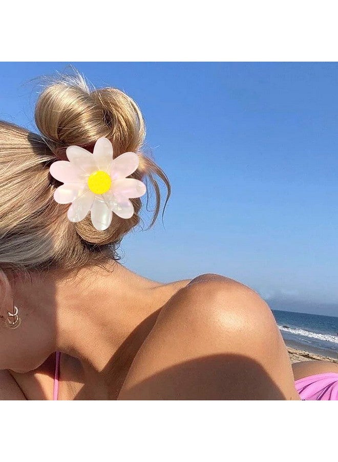 3 Pack Flower Hair Claw Clips For Women Big Cute Daisy Hair Clips 90S Flower Claw Clip Hair Barrettes