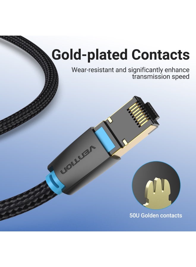 VENTION Cotton Braided Cat.8 SFTP Patch Cable 0.5M Black Model # IKGBD - Image 5