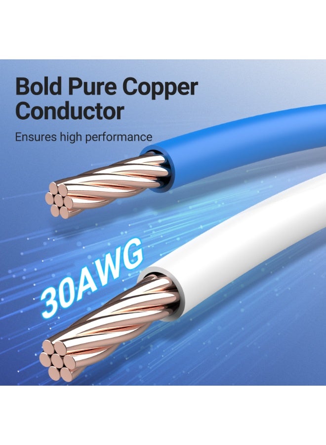 VENTION Cotton Braided Cat.8 SFTP Patch Cable 0.5M Black Model # IKGBD - Image 3