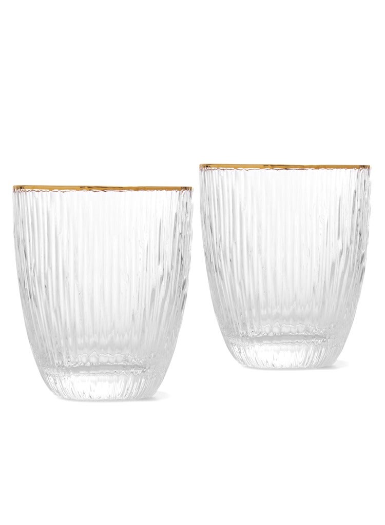 Fissman كوب شرب من قطعتين – 400 مل أكواب شفافة أنيقة بحواف ذهبية – تصميم مزخرف رائع، مثالي للمشروبات الساخنة والباردة – متين، أنيق، ومثالي لأي مناسبة - Image 2