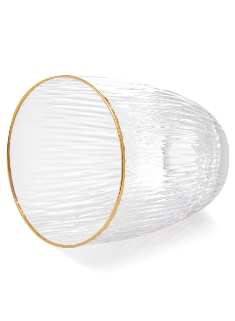 Fissman كوب شرب من قطعتين – 400 مل أكواب شفافة أنيقة بحواف ذهبية – تصميم مزخرف رائع، مثالي للمشروبات الساخنة والباردة – متين، أنيق، ومثالي لأي مناسبة - Image 3