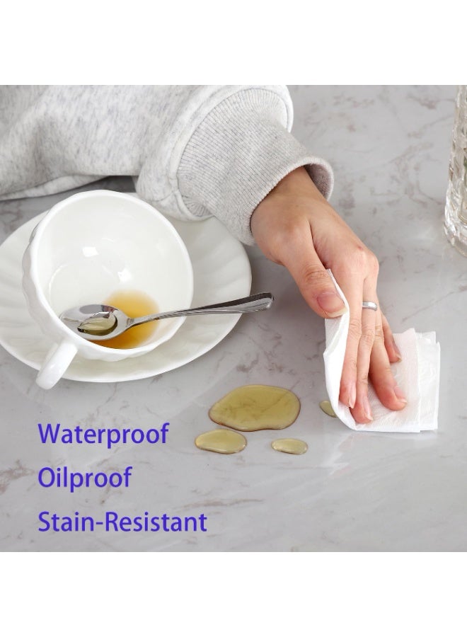 WALALLA Clear Round Plastic Tablecloth Protector Waterproof Oil-Proof PVC Table Cloth Stain-Resistant Wipeable Table Cover for Round Table 0.12mm 152 cm/60 inch - Image 4