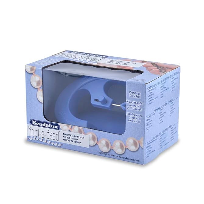 Beadalon Knot-A-Bead, Tabletop Knotter Tool, Blue - Image 2