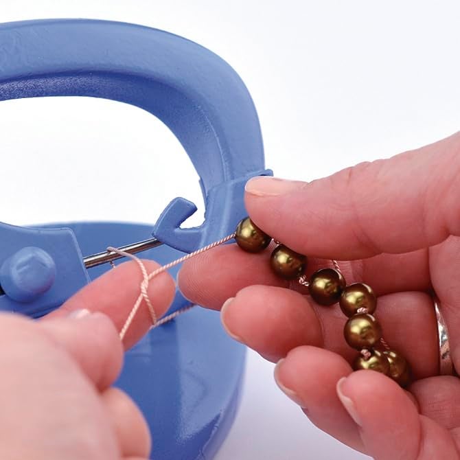 Beadalon Knot-A-Bead, Tabletop Knotter Tool, Blue - Image 4