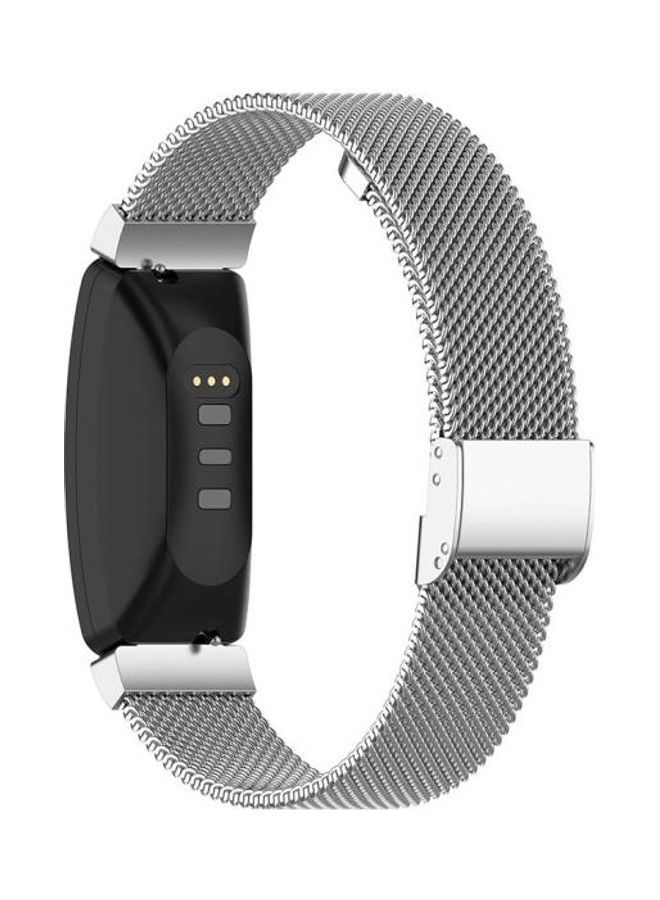 NIBEMINENT Stainless Steel Metal Mesh Wrist Strap Watch Band For Fitbit Inspire/Inspire HR/Ace 2 Silver - Image 4