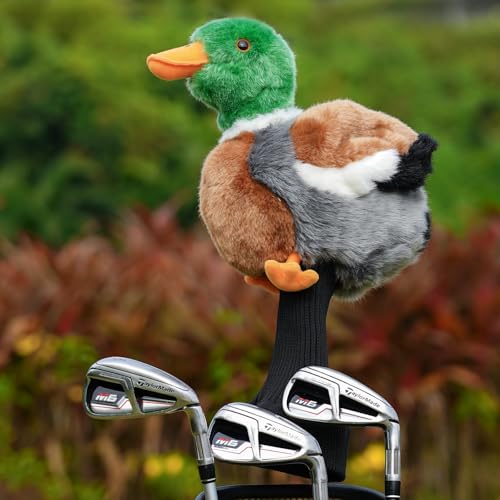 Big Crazy Funny Driver Headcover Plush Golf Club Covers Long Neck Animal Headcover Fairway Wood Hybrid Headcover Headcovers for Golf Clubs Fits Men and WomenDriver Headcover Animal for PresentMallard Duck - Image 3