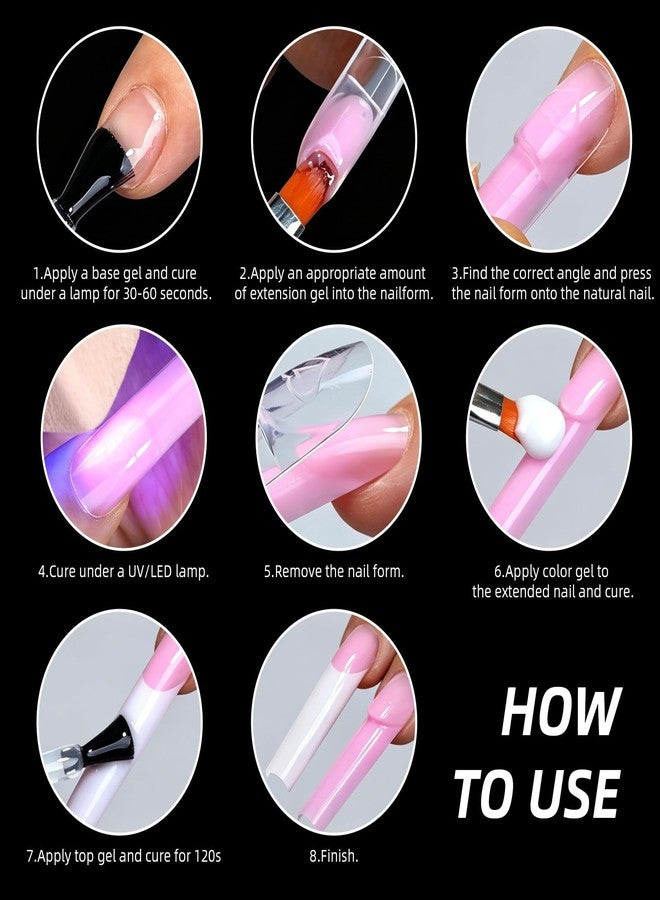 U-Shinein Space French Nail Forms, 150PCS Acrylic Polygel 15 Sizes Reusable Nail Molds for Builder Gel Nail Extensions, Salon & Home DIY Manicure 02 Stiletto - Image 5