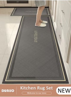 DUNISO 2 PCS Kitchen Mats and Rugs Set , Non Slip Heavy Duty Standing Mat, Quick Dry Diatom Mud Floor Mat, Extra Soft and Absorbent Floor Mats for Kitchen, Bath, Office, Laundry(40*60cm+40*120cm)  - Image 1