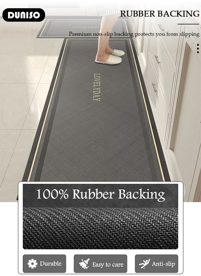 DUNISO 2 PCS Kitchen Mats and Rugs Set , Non Slip Heavy Duty Standing Mat, Quick Dry Diatom Mud Floor Mat, Extra Soft and Absorbent Floor Mats for Kitchen, Bath, Office, Laundry(40*60cm+40*120cm)  - Image 2