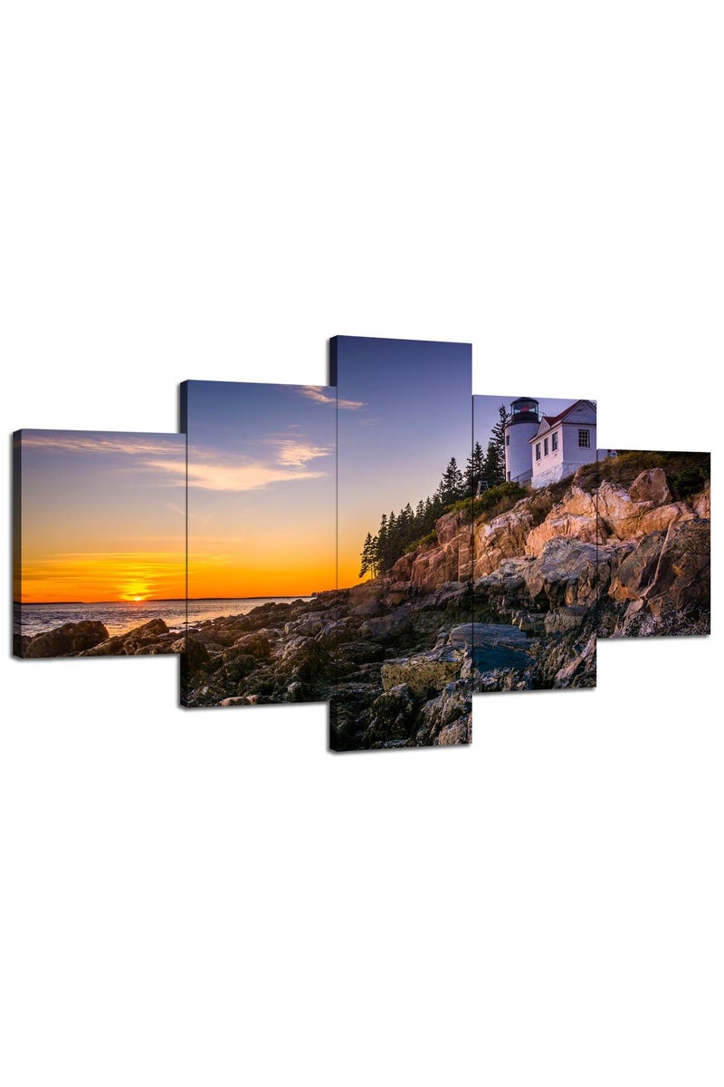 Artbrush Tower Maine Lighthouse Canvas Wall Art - Image 1