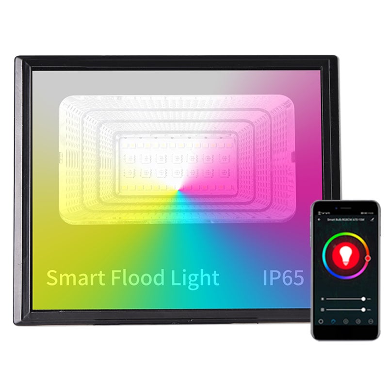 AC85-265V 30W LEDs Flood Light Spots Lamp Supported Wirelessly BT Connected/ Supported Phones App Control / 16 Millions Colors Changing/ Built-in 8 Dynamic Modes/ DIY Coloring/IP65 Water Resistance - Image 1