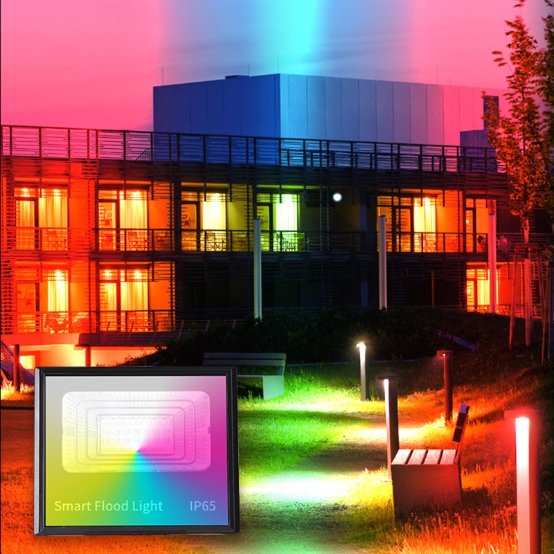 AC85-265V 30W LEDs Flood Light Spots Lamp Supported Wirelessly BT Connected/ Supported Phones App Control / 16 Millions Colors Changing/ Built-in 8 Dynamic Modes/ DIY Coloring/IP65 Water Resistance - Image 2