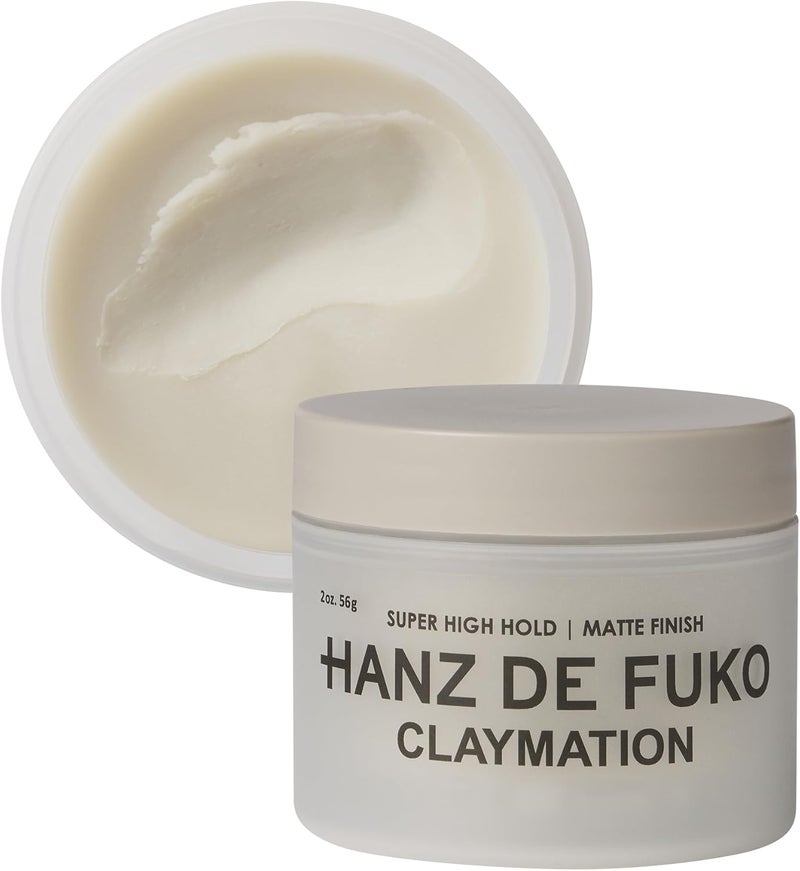 hanz de fuko Claymation – Premium Men’s Hair Styling Clay – Super High Hold, Matte Finish – Certified Organic Ingredients, 2 oz - Image 1
