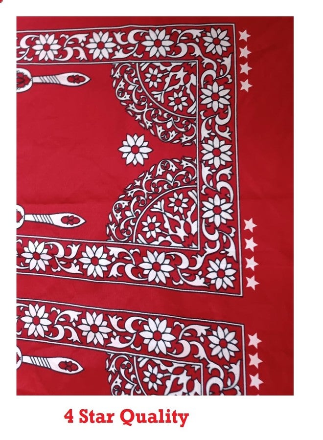 Mystte 4 Star Red Polyster Dastarkhan for Having Food Muslim Dastarkhan Cloth 10 Seater Pack of 1 - Image 2