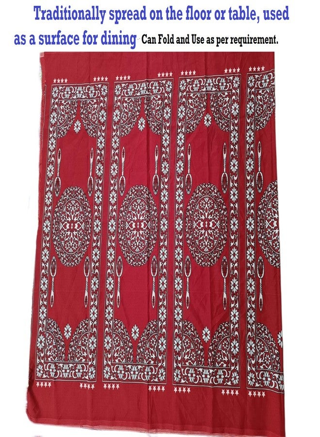 Mystte 4 Star Red Polyster Dastarkhan for Having Food Muslim Dastarkhan Cloth 10 Seater Pack of 1 - Image 4