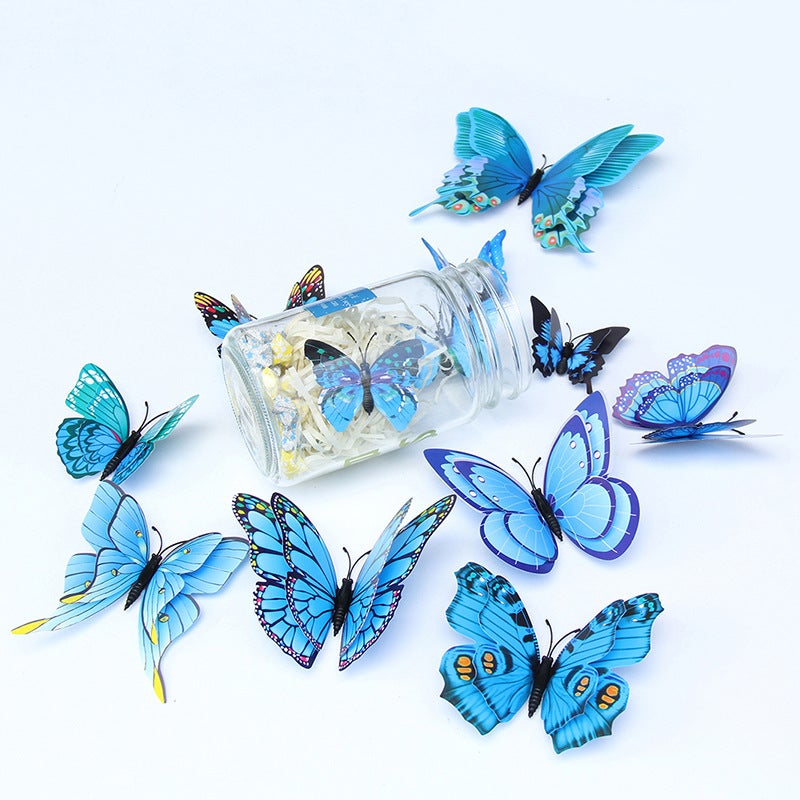 3D Double Layer Simulation Butterfly Creative Home Wall Decoration Wall Stickers Refrigerator Stickers - Image 5