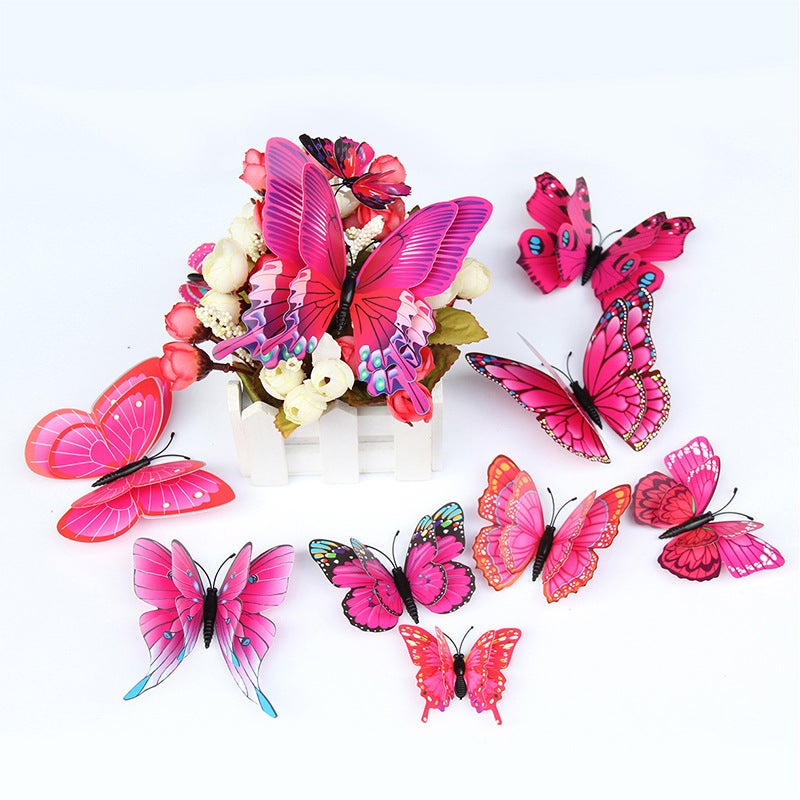 3D Double Layer Simulation Butterfly Creative Home Wall Decoration Wall Stickers Refrigerator Stickers - Image 4