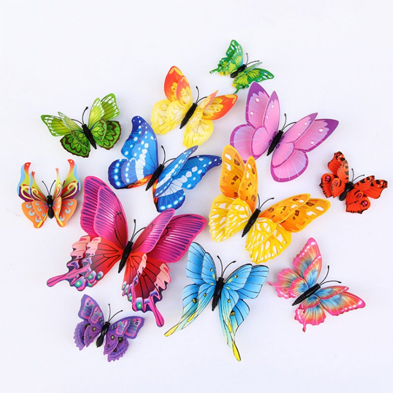 3D Double Layer Simulation Butterfly Creative Home Wall Decoration Wall Stickers Refrigerator Stickers - Image 2