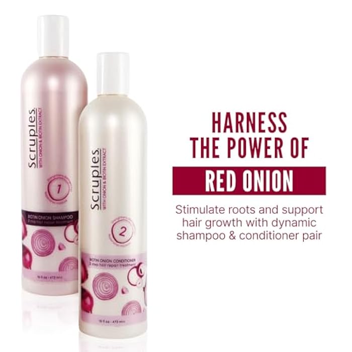 Scruples Biotin Onion Shampoo and Conditioner Bundle - Hair Growth Shampoo & Conditioner for Women to Strengthen & Hydrate - Made with Onion Extract & Biotin to Help Promote Growth (2 Pack) - Image 2
